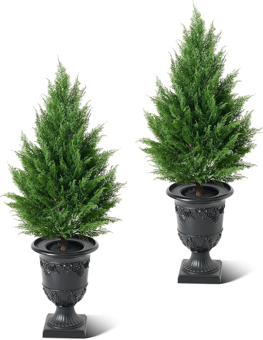 Artificial Topiary Cedar Tree 120 cm UV Resistant Urn Planter